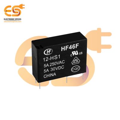 HF46F/12-HS1T Through Hole 12V 5A 4-Pin SPST Miniature Power Relay